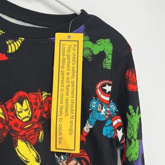 Marvel Amazon Essentials Long Sleeve Superhero Pajama Top Kids Size Large NWT! - Picture 2 of 6